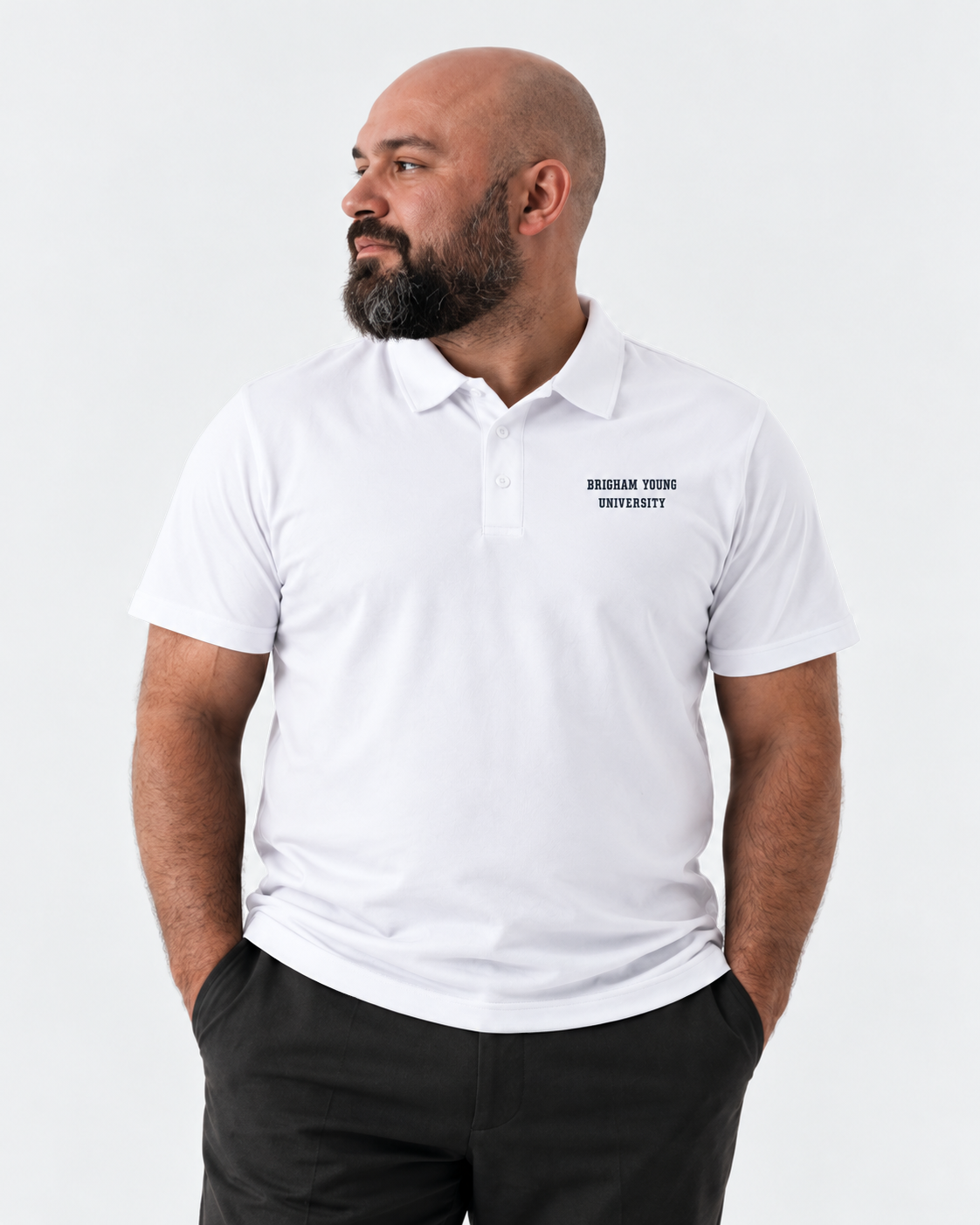 BYU Crest 2.0 Polo White