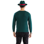 Sam Jacobi Mens Pullover Hunter Green Knitted Sweater Crewneck Stylish Knitwear Long Sleeve Casual Slim Fit