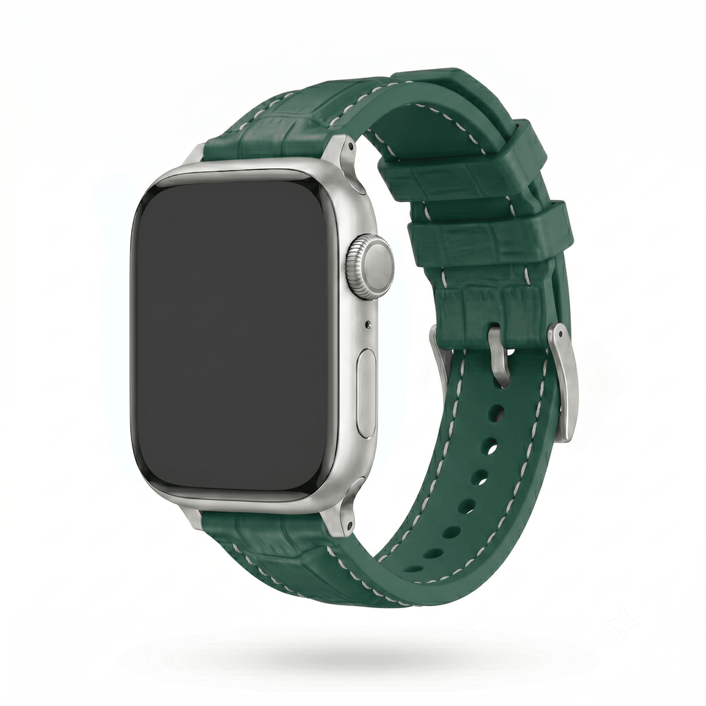 Croc Rubber - For Apple Watch - Green with White