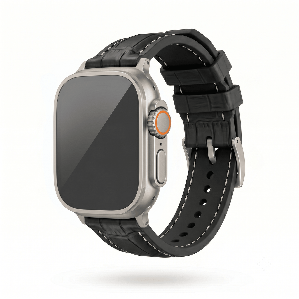 Croc Rubber - For Apple Watch ULTRA - Black with White