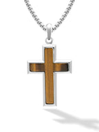 Tiger Eye Cross Pendant Necklace