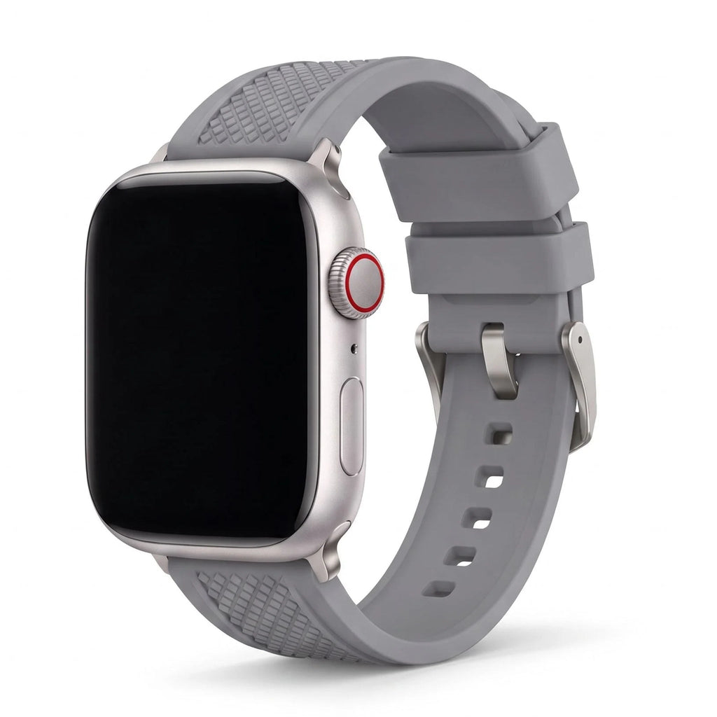 Crosshatch Rubber Band – For Apple Watch - Gray