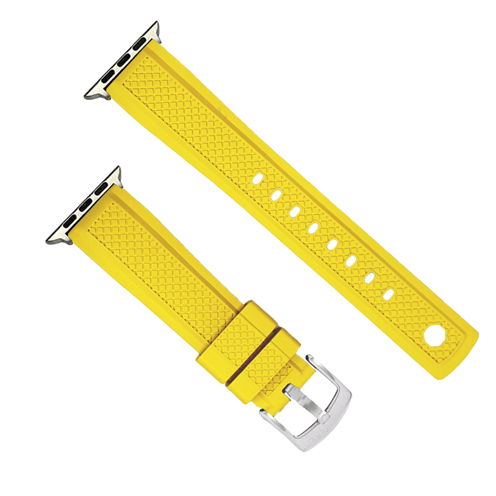 Crosshatch Rubber Band – For Apple Watch - Yellow