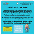 Baby Crying Noisemaker - Hilarious Gag Prank Trick Sound Maker - Fun & Laughter!