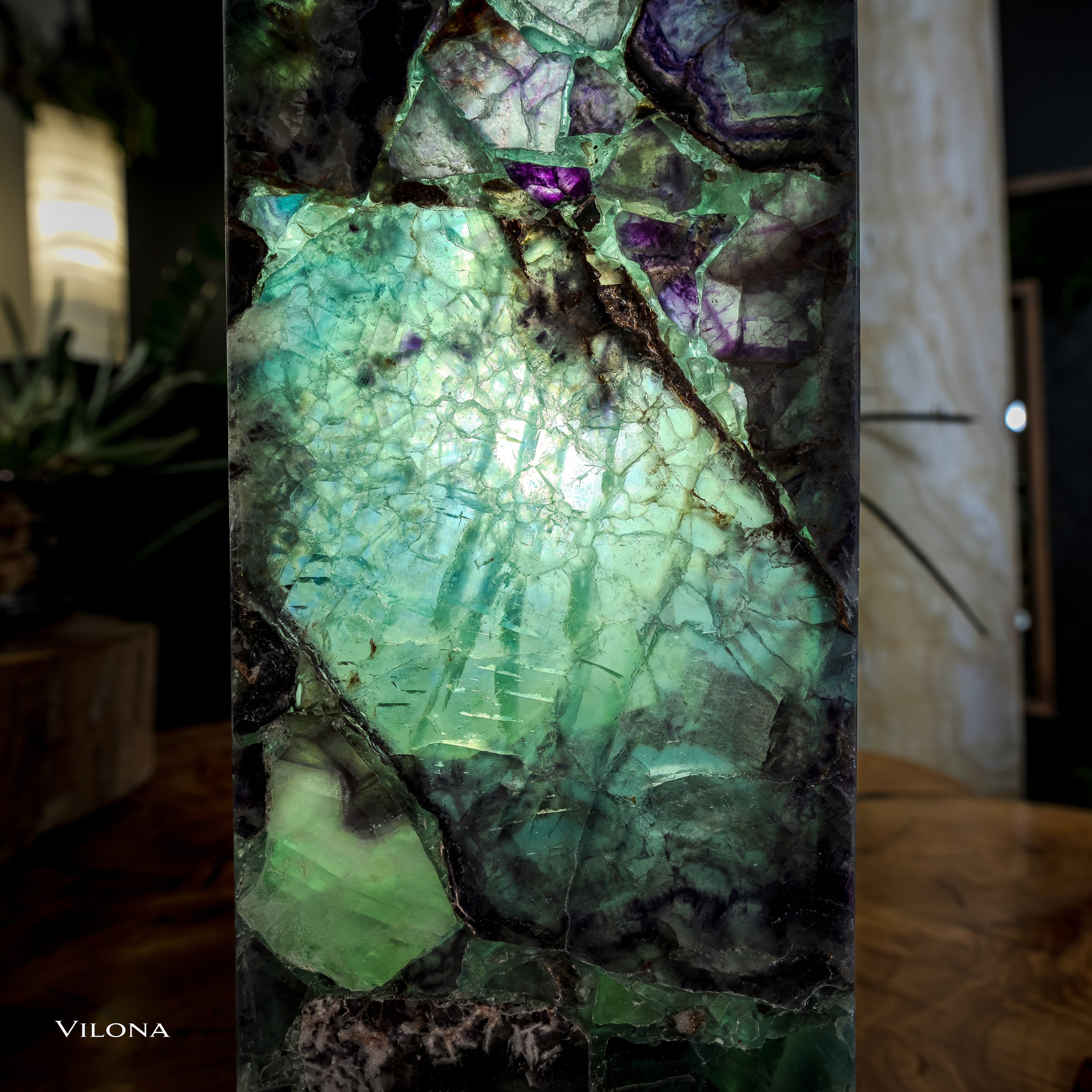 Crystal Lamp (Fluorite Table Lamp #3)