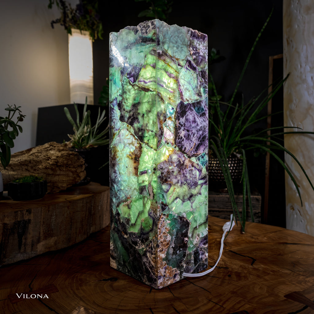 Crystal Lamp (Fluorite Table Lamp #3)