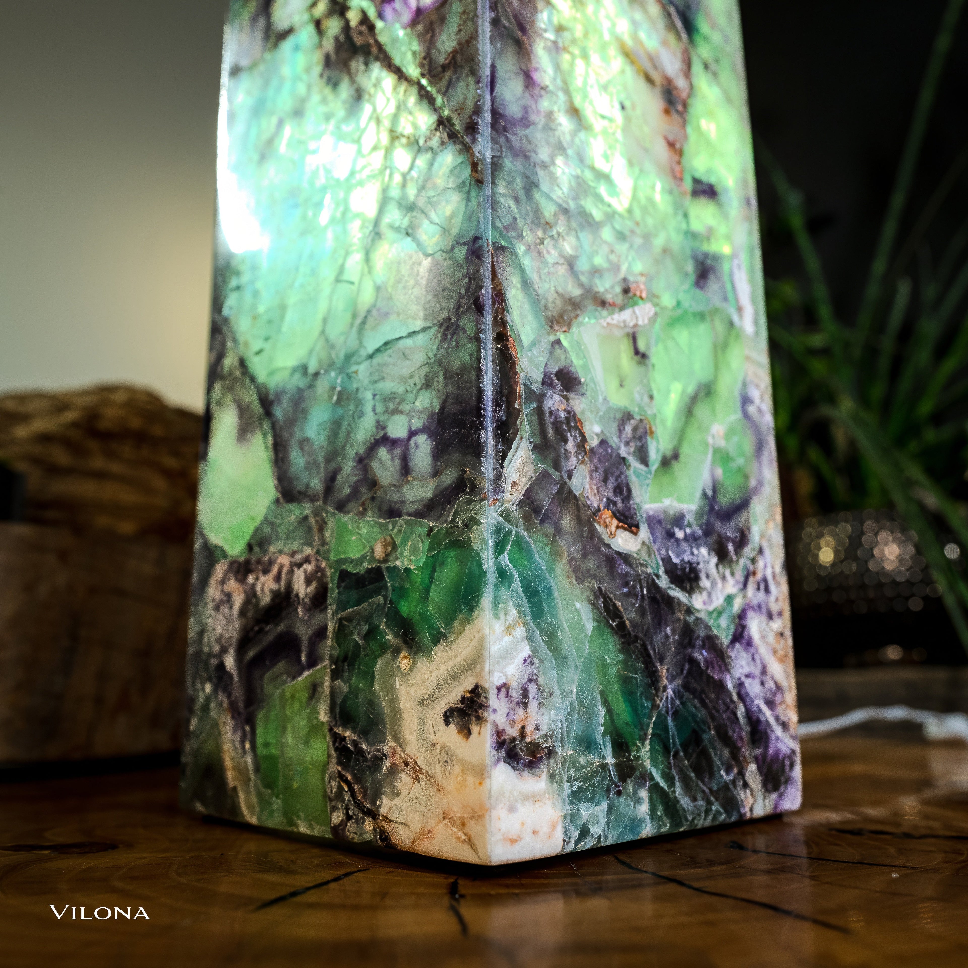 Crystal Lamp (Fluorite Table Lamp #3)