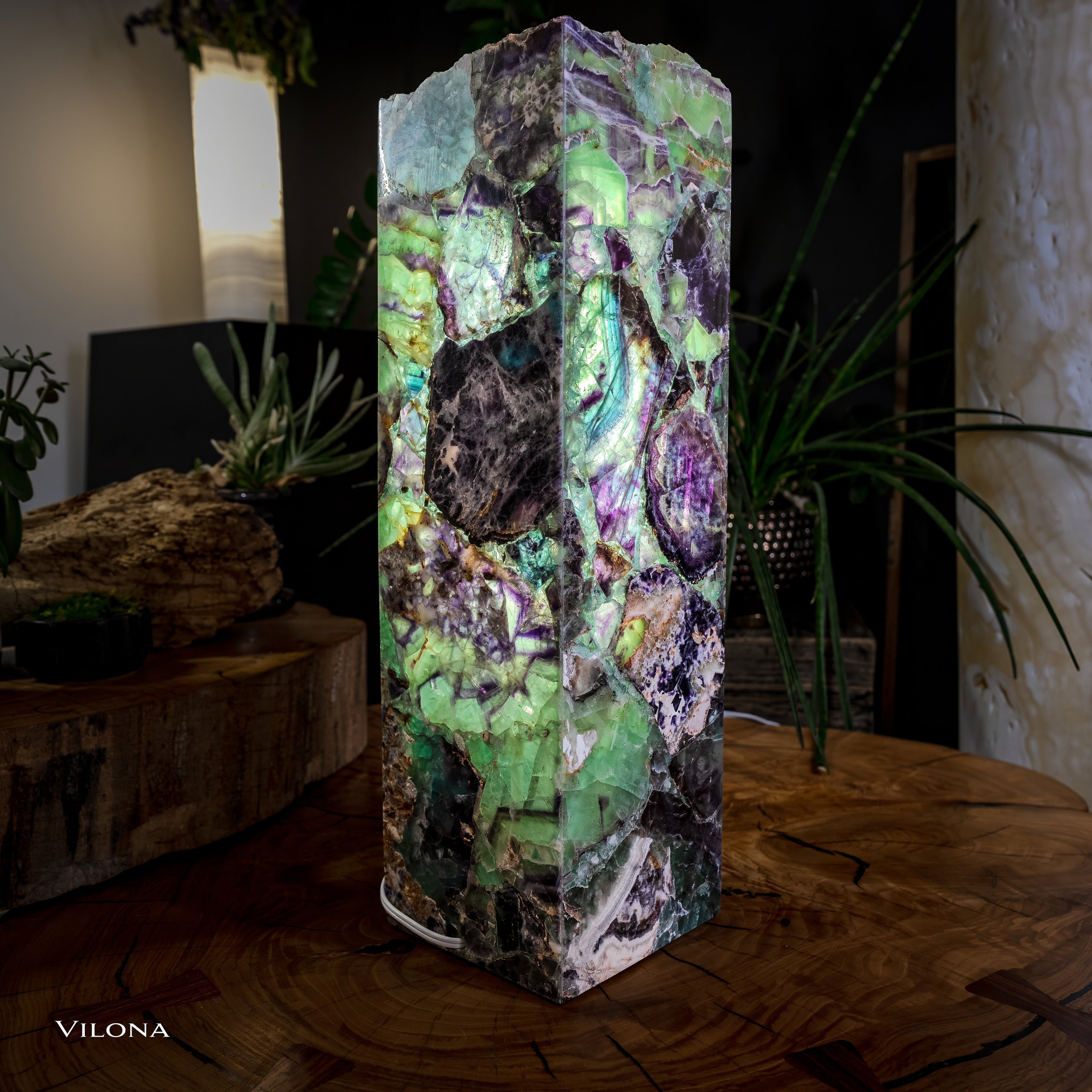 Crystal Lamp (Fluorite Table Lamp #3)