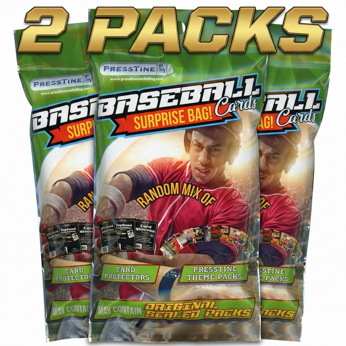 Set of 2 Presstine Baseball Trading Cards Surprise Bag