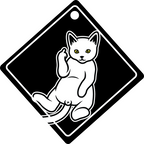 FU Middle Finger Cat - Plastic Car Window Suction Cup Decal Sign - Made in USA