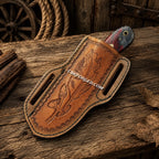 Copper Damascus Ranch Belt Knife – Epoxy Resin Handle & Sheath