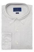 David Donahue Trim Fit Solid Dress Shirt in Gray, Size 17.5