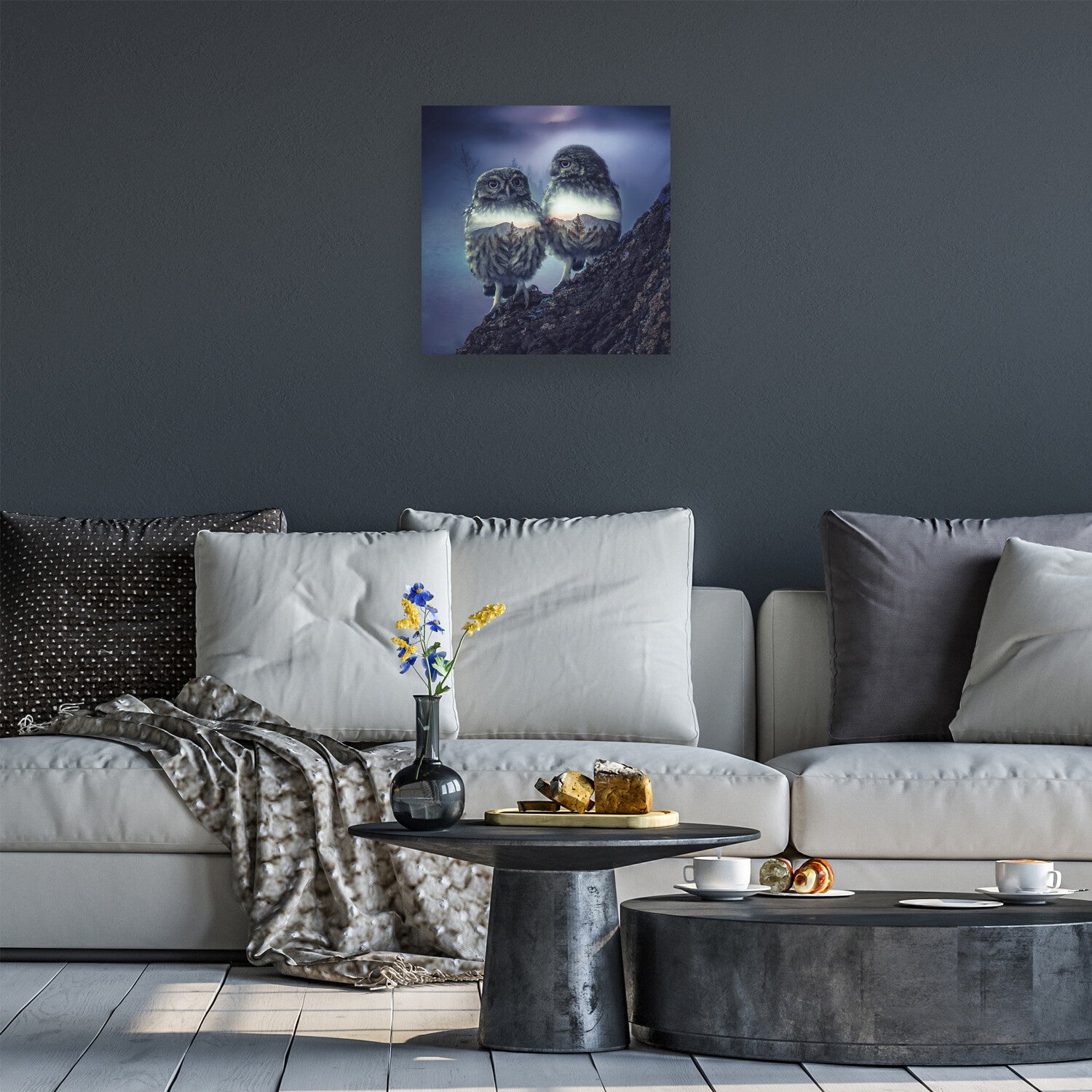 Owl Twins Print On Acrylic Glass by Paul Haag