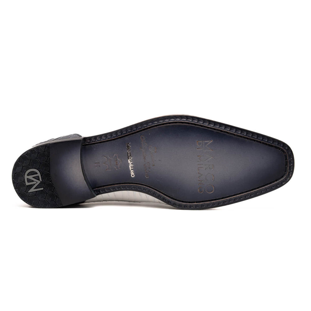 Moncalieri // Alligator + Cobra Skin Leather Oxfords // Gray + White