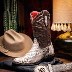 Western Collection Kansas // Python Leather Cowboy Boot // Natural