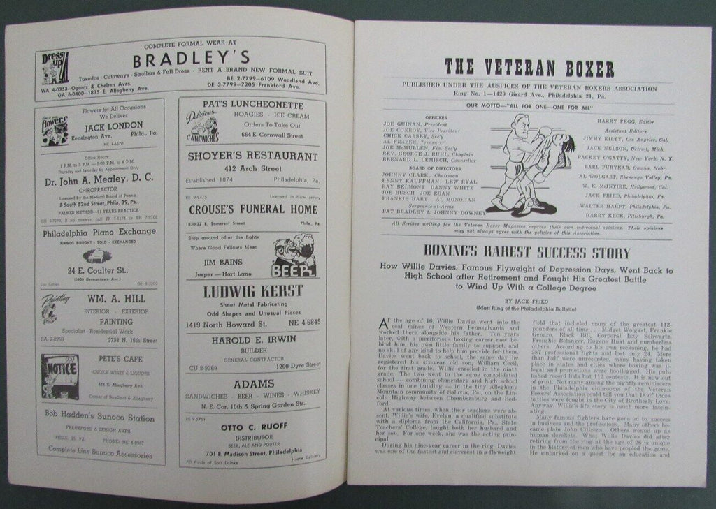 Summer 1956 Vintage The Veteran Boxer Magazine Basilio/DeMarco 167709