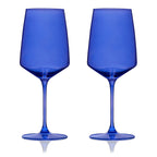 Reserve Nouveau Crystal Wine Glasses in Cobalt Set of 2