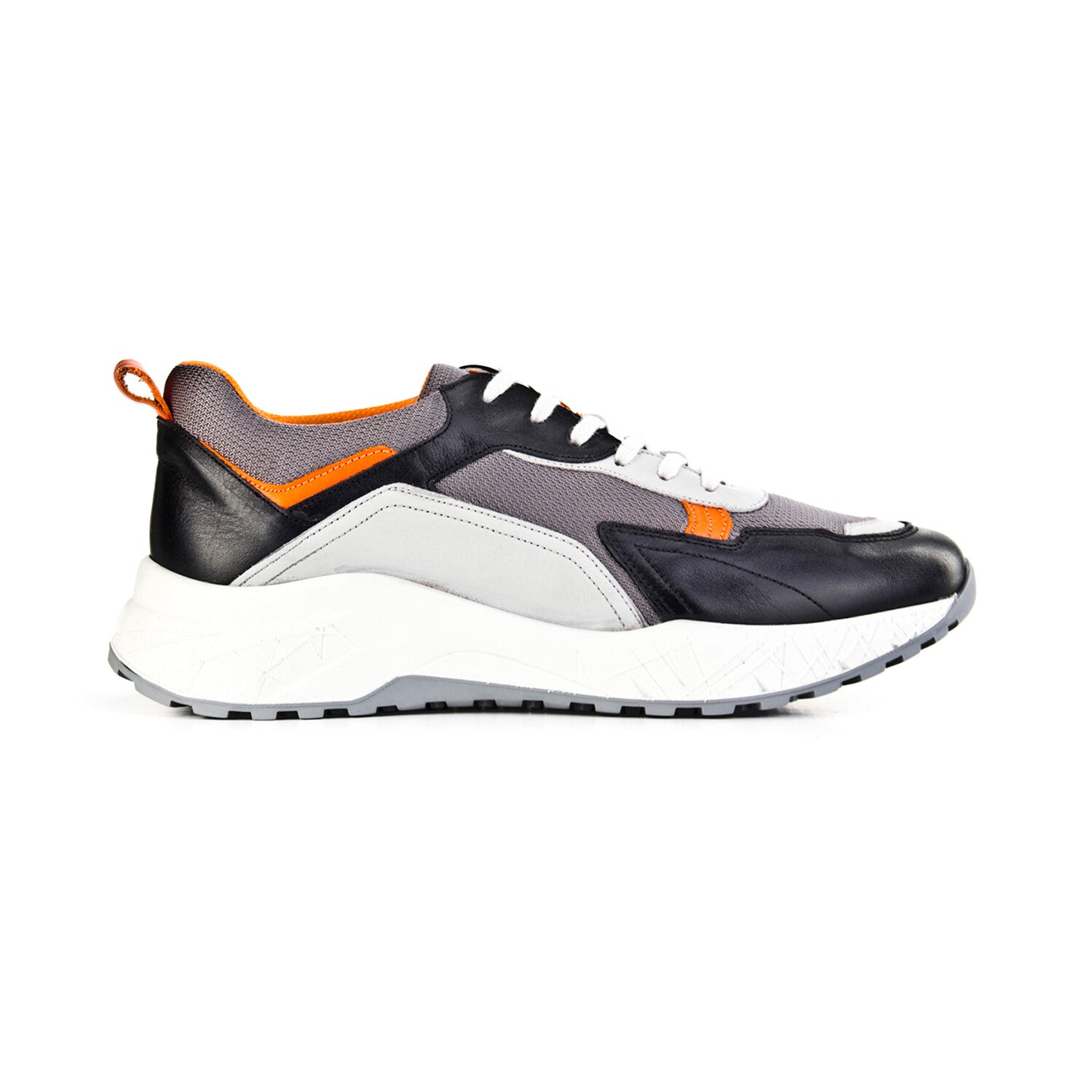 Henry Genuine Leather Sneakers // Black + Orange
