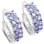 3.92 Carat Genuine Tanzanite .925 Sterling Silver Earrings