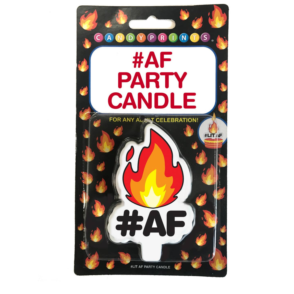 Hot as F#%K Flame #AF Birthday Candle - Funny Cake Topper & Gag Party Decoration