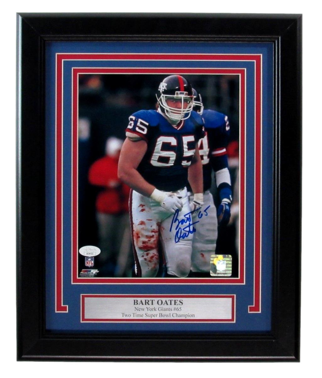 Bart Oates Signed 8x10 Photo New York Giants Framed JSA 187251