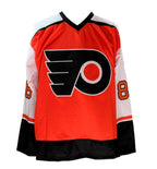 Eric Lindros HOF Autographed/Inscr Orange Custom Hockey Jersey Flyers JSA 180947