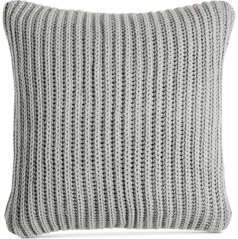 Charter Club Knit Throw Pillow 20" Smoke Gray Damask Designs