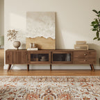Doors TV Stand For TVs Up To 85", With Storage Cabinets - Natural