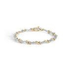 10K Yellow and White Gold 2.00 Cttw Diamond "S" Link 7" Bracelet (H-I Color, I2-I3 Clarity)