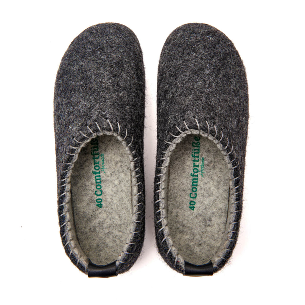 Yew Wool Slipper // Dark Grey + Gray