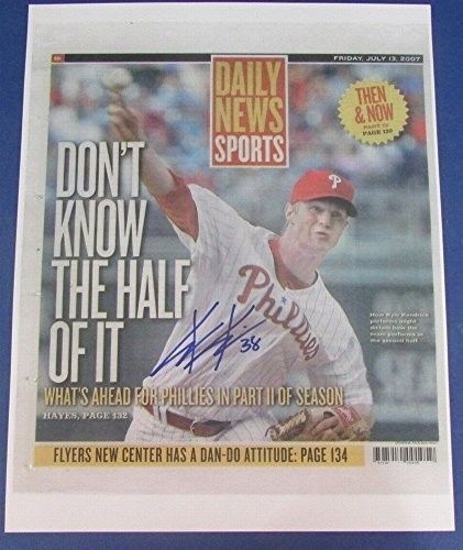 Kyle Kendrick Phillies Signed 11X14 Daily News Print 7-13-2007 123196