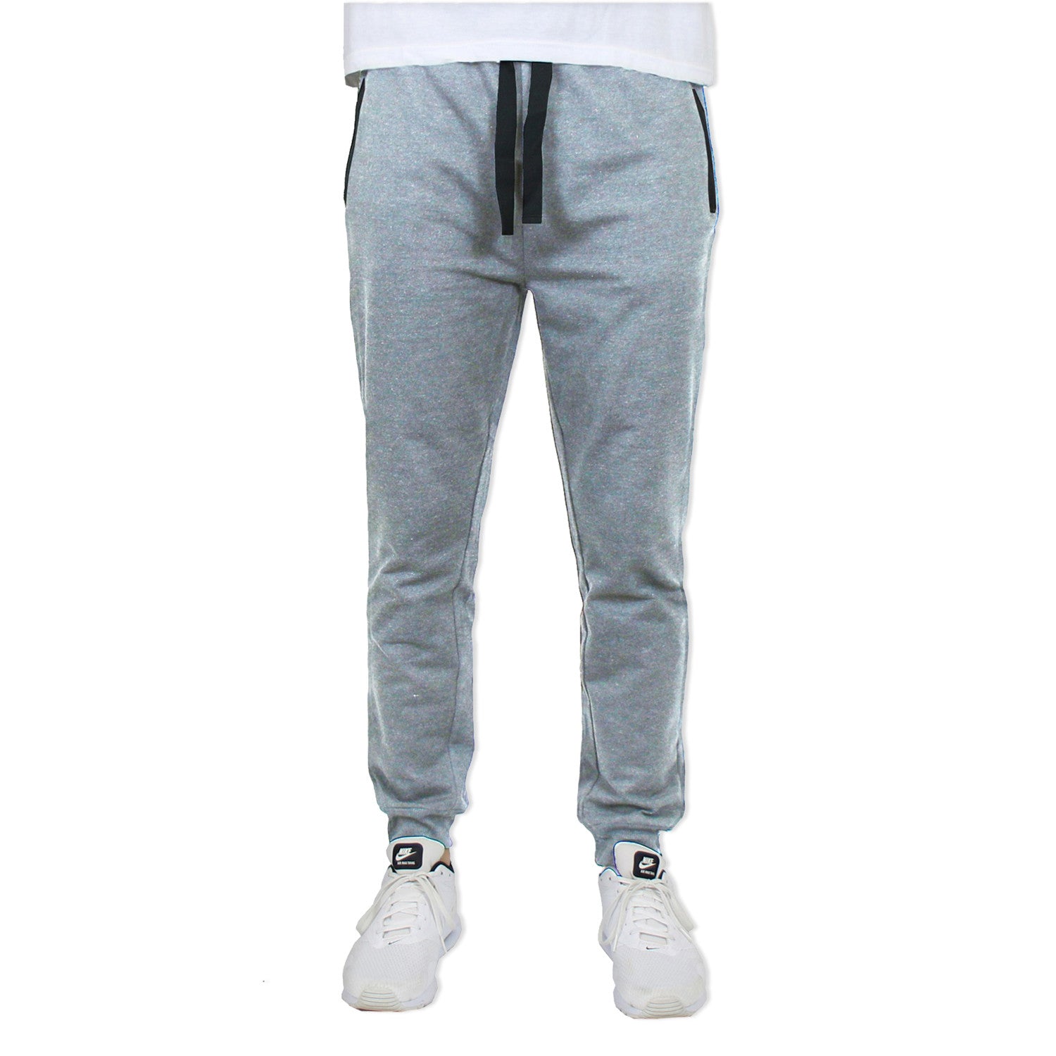 French Terry Slim Fit Zipper Pocket Joggers // Heather Gray