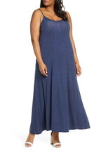 Loveapella Maxi Slipdress in Navy/Ivory, Size 1X