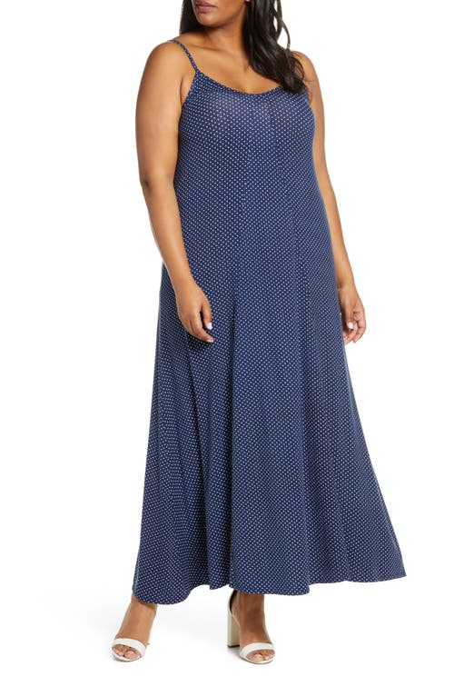 Loveapella Maxi Slipdress in Navy/Ivory, Size 1X