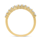 IGI Certified 1/2 Cttw Diamond 10K Yellow Gold Prong Set Fluted Band Style Wedding Ring (J-K Color, I1-I2 Clarity) - Size 7