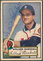 Willard Marshall Boston Braves Signed 1952 Topps Baseball Card #96 162317