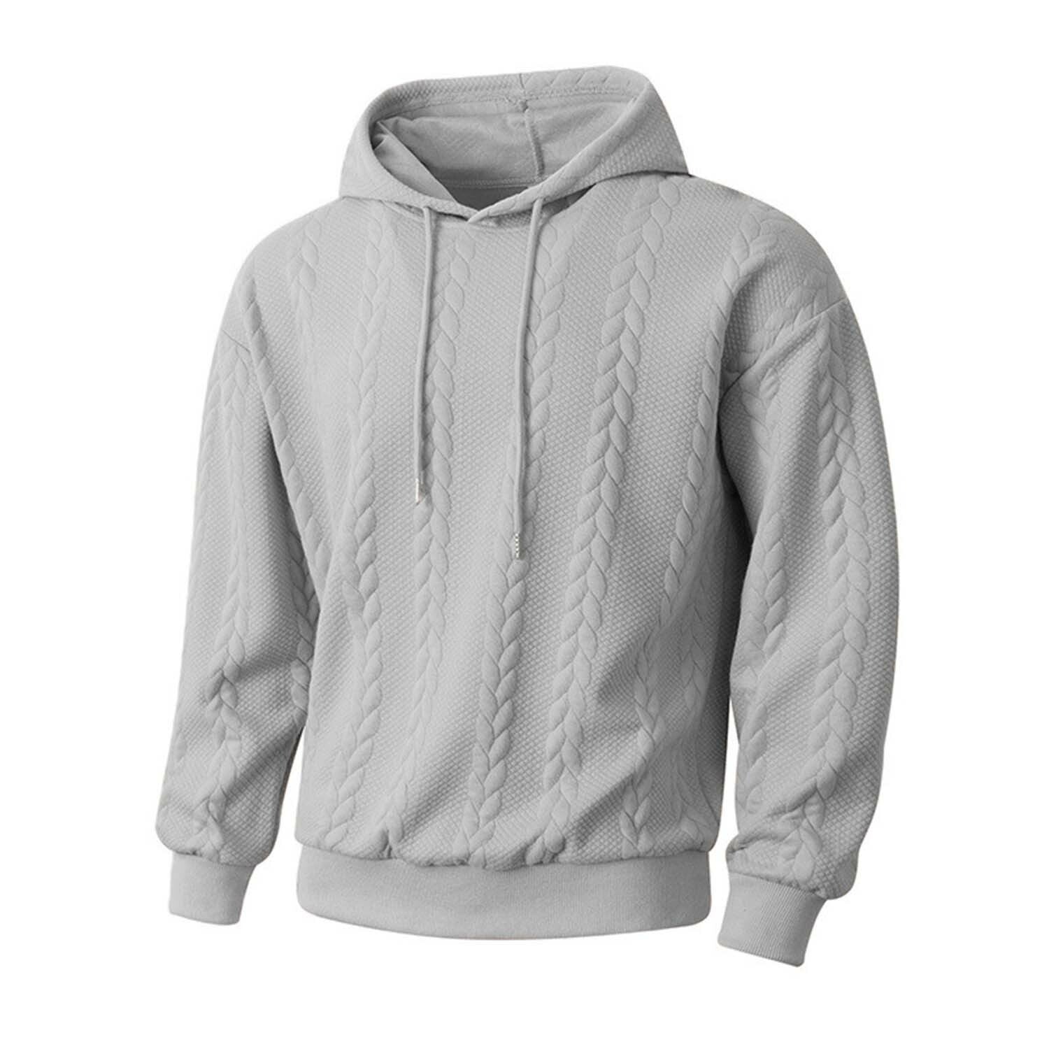 Cableknit Textured Hoodie // Grey