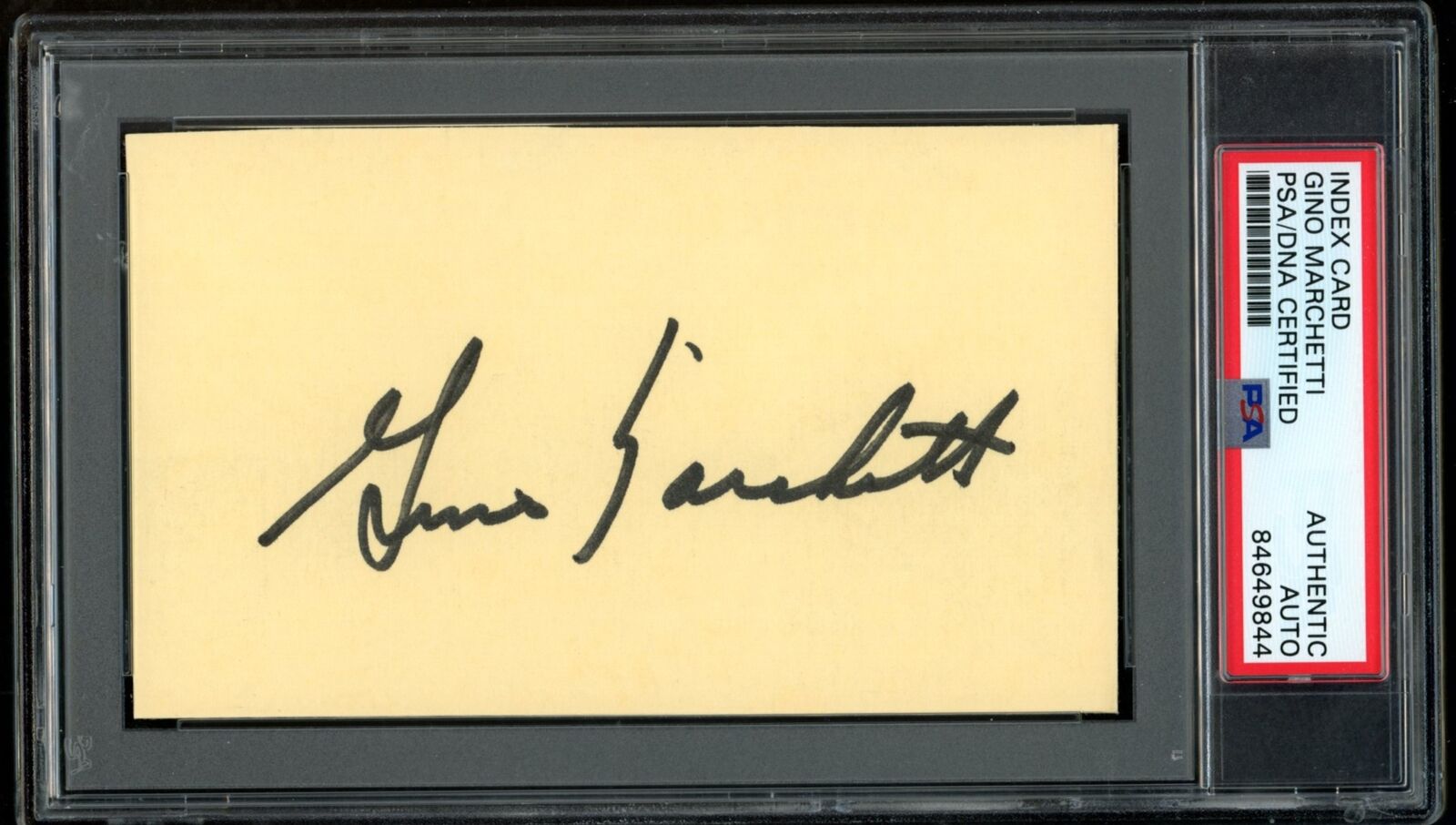 Gino Marchetti HOF Autographed 3x5 Index Card Baltimore Colts PSA/DNA