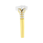 10K Two Tone Color 1/2 Cttw Diamond Kite and Split Shank Ring (H-I Color,SI2-I1 Clarity)