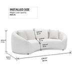 Curved 3 Seater Sofa - White
