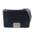 Chanel // Quilted Velvet Boy Flap Bag // Navy Blue // Pre-Owned