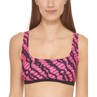 DKNY Women s Printed Square Neck Bikini Top Swimsuit Pink