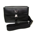 Prada // Leather + Re-Nylon Shoulder Bag // Black // Pre-Owned