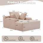 Oversized Chaise Lounge Chair Cozy Cloud Couch With 3 Throw