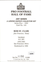 Bob St. Clair HOF Autographed Goal Line Art GLAC Postcard 49ers JSA