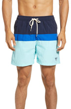 Mens Barbour Shore Colorblock Swim Trunks - Blue