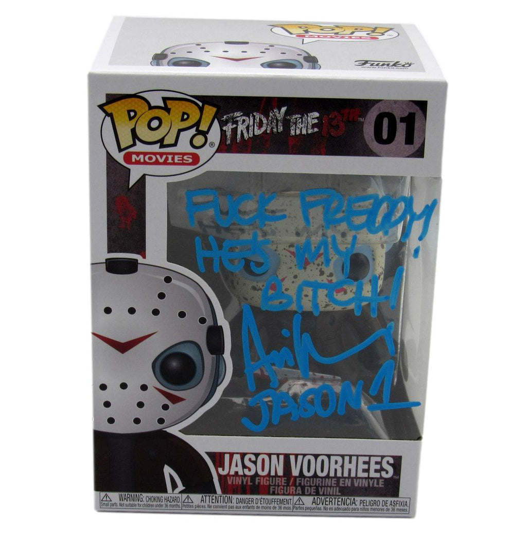 Ari Lehman Signed/Insc Funko Pop! #01 "Friday the 13th" Signed Blue JSA 190720