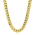 9.0mm 14k Yellow Gold Semi Solid Miami Cuban Chain