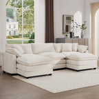 Modern Oversized Modular Cushion Sofa With Ottoman