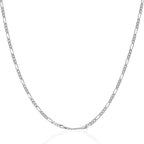 14k White Gold Solid Figaro Chain 1.9mm